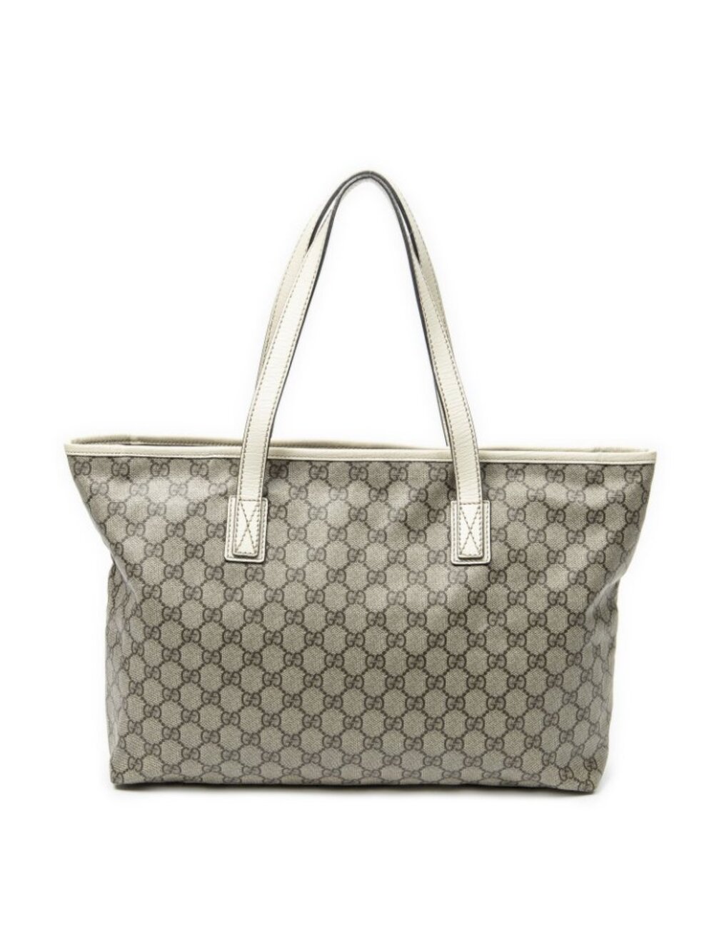 Gucci Large Zip Tote Beige Ivory Supreme Canvas - Picture 5 of 10